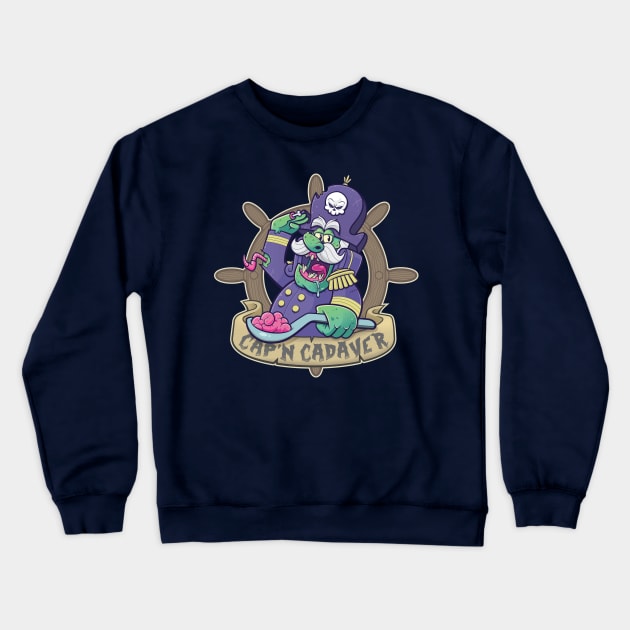 Cap'n Cadaver Crewneck Sweatshirt by ODEN Studios